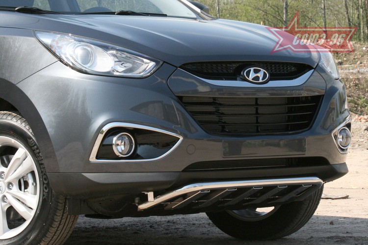 Решетка передняя мини d42 низкая с защитой из профильной трубы(Hyundai ix35 2010-)  ЦЕНА: 108100 тенге